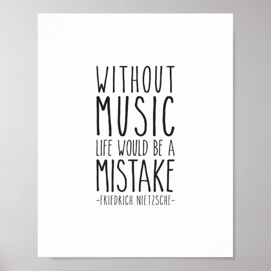 Zonder muziek zou het leven, Friedrich Nitzsche Poster (Voorkant)
