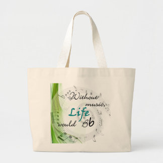 Zonder muziek zou het leven... grote tote bag
