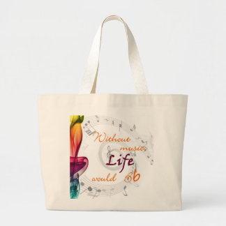 Zonder muziek zou het leven... grote tote bag