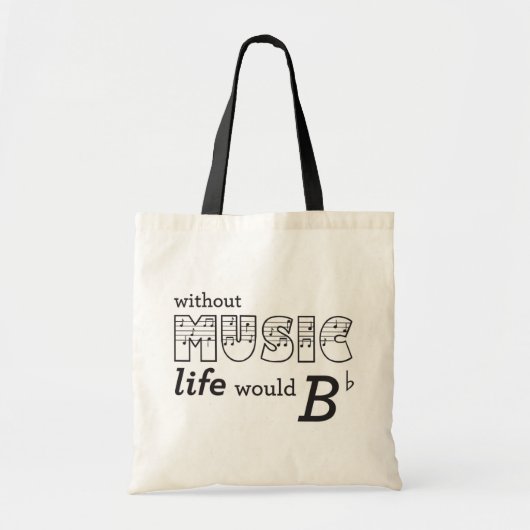 Zonder muziek zou het leven plat zijn tote bag (Voorkant)