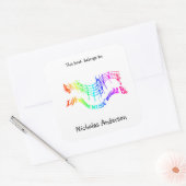 Zonder muziek zou het leven platte leuke boekenpla vierkante sticker (Envelop)