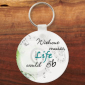 Zonder muziek zou het leven... sleutelhanger (Voorkant)