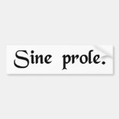 Zonder nakomelingen. bumpersticker (Voorkant)