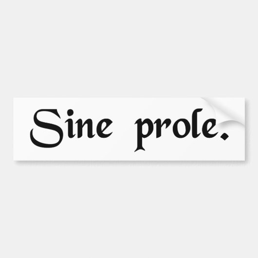 Zonder nakomelingen. bumpersticker (Voorkant)