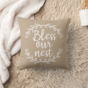 Zonder onze nestboerderij Beige Accent Pillow Kussen