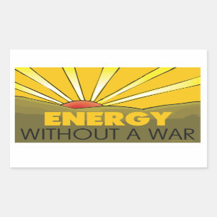 Zonder oorlogszonne-energie rechthoekige sticker