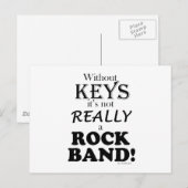 Zonder sleutels - Rock Band Briefkaart (Voorkant / Achterkant)