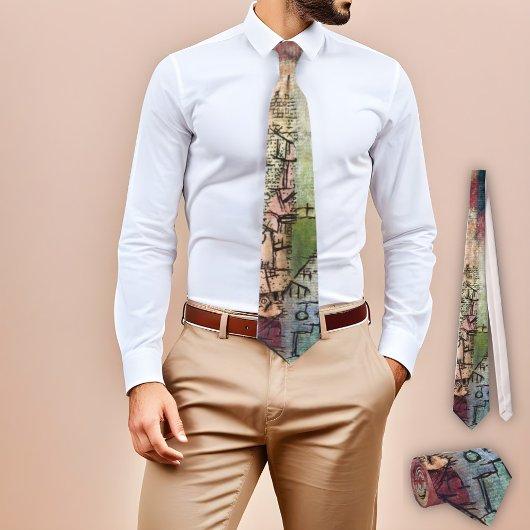 Zonder titel 2 door Paul Klee, Abstracte kunst Stropdas