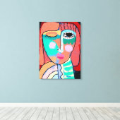Zonder titel Abstract portret van een vrouw Canvas Afdruk (Insitu (Houten vloer))