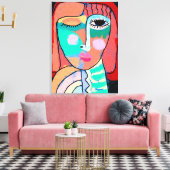 Zonder titel Abstract portret van een vrouw Canvas Afdruk (Insitu (Woonkamer))