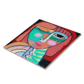 Zonder titel Abstract portret van een vrouw Tegeltje (Zijkant)