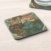 Zonder titel door Alphonse Mucha (1902) Bier Onderzetter (Linkerzijde)