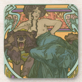 Zonder titel door Alphonse Mucha (1902) Bier Onderzetter