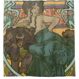 Zonder titel door Alphonse Mucha (1902) Douchegordijn