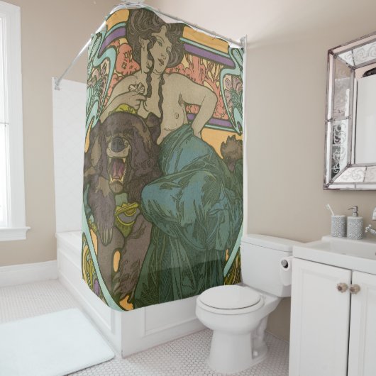 Zonder titel door Alphonse Mucha (1902) Douchegordijn (In situ)