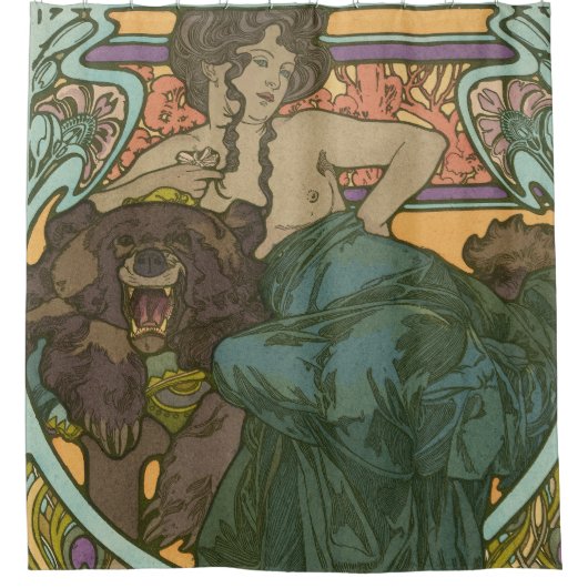 Zonder titel door Alphonse Mucha (1902) Douchegordijn (Voorkant)