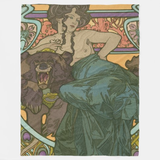 Zonder titel door Alphonse Mucha (1902) Fleece Deken (Voorkant)