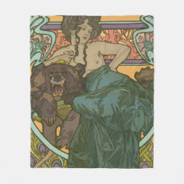 Zonder titel door Alphonse Mucha (1902) Fleece Deken