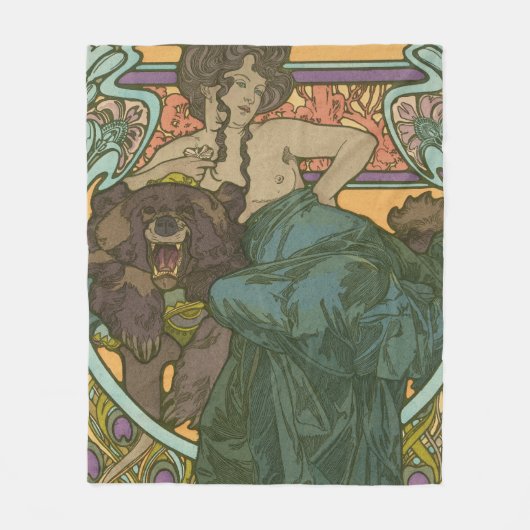 Zonder titel door Alphonse Mucha (1902) Fleece Deken (Voorkant)