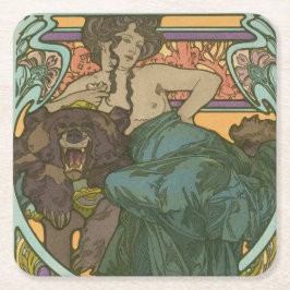 Zonder titel door Alphonse Mucha (1902) Kartonnen Onderzetters