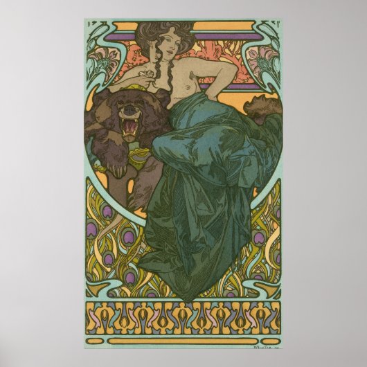 Zonder titel door Alphonse Mucha (1902) Poster (Voorkant)