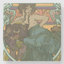 Zonder titel door Alphonse Mucha (1902) Stenen Onderzetter