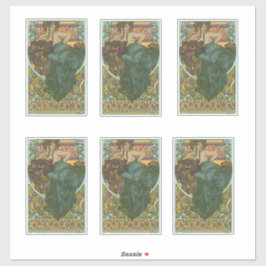 Zonder titel door Alphonse Mucha (1902) Sticker