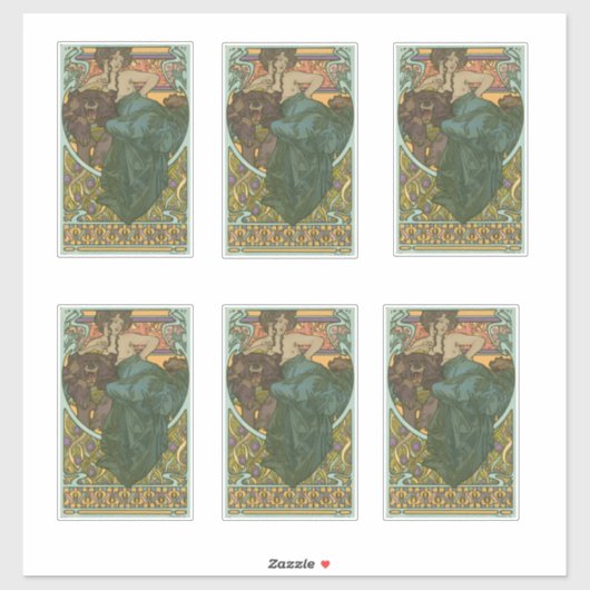 Zonder titel door Alphonse Mucha (1902) Sticker (Vel)