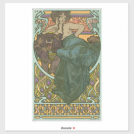 Zonder titel door Alphonse Mucha (1902) Sticker
