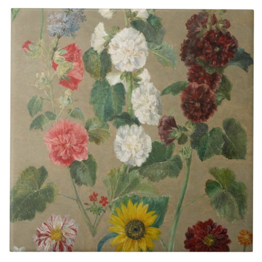 Zonder Titel (Flowers) (olie aan boord) Tegeltje (Voorkant)