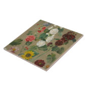 Zonder Titel (Flowers) (olie aan boord) Tegeltje (Zijkant)