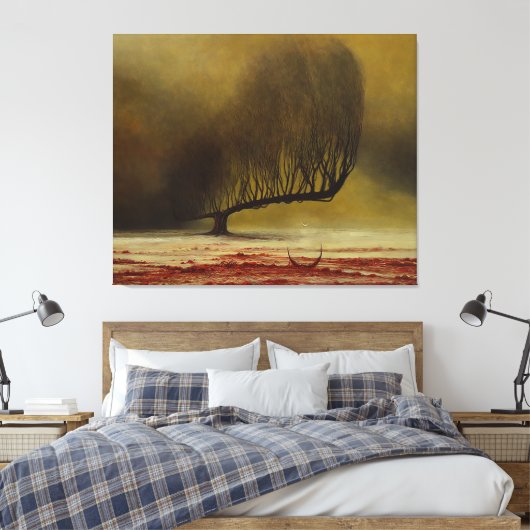 Zonder Titel (Nightmare Tree) door Zdzislaw Beksin Canvas Afdruk (Insitu (Slaapkamer))