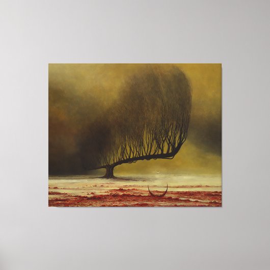 Zonder Titel (Nightmare Tree) door Zdzislaw Beksin Canvas Afdruk (Voorkant)
