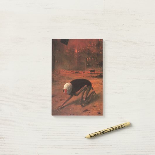 Zonder Titel (The Creature) van Zdzislaw Beksinski Post-it® Notes (Op bureau)