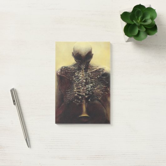 Zonder Titel (The Flutist) van Zdzislaw Beksinski Post-it® Notes (Kantoor)