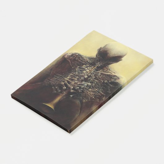 Zonder Titel (The Flutist) van Zdzislaw Beksinski Post-it® Notes (Schuin)
