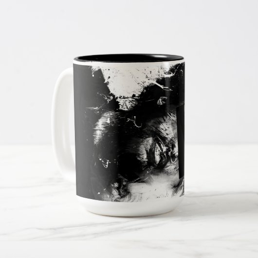 zonder titel tweekleurige koffiemok (Voorkant links)