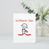 Zonder u gebroken-verwarmde de Kleur van de Valent Briefkaart (Staand voorkant)