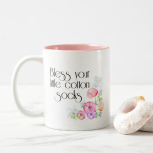 Zonder uw kleine katoenen sockets tweekleurige koffiemok