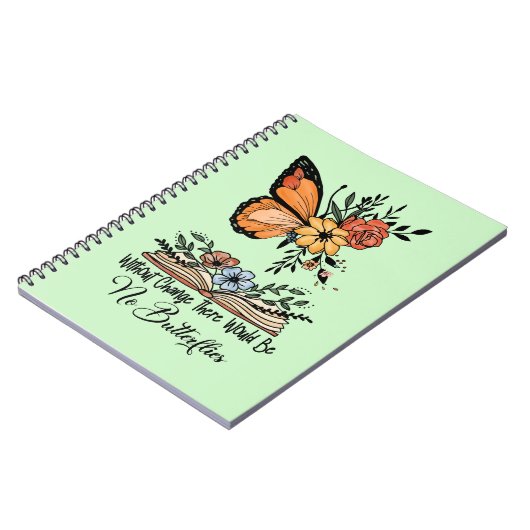 Zonder verandering zouden er geen botervliegen zij notitieboek (Linkerzijde)