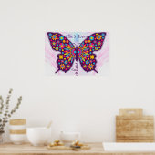Zonder verdikkingen! Funky boho hippy butterfly Ed Poster (Keuken)