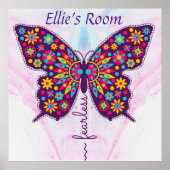 Zonder verdikkingen! Funky boho hippy butterfly Ed Poster (Voorkant)