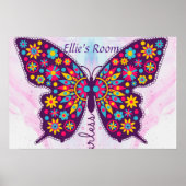 Zonder verdikkingen! Funky boho hippy butterfly Ed Poster (Voorkant)