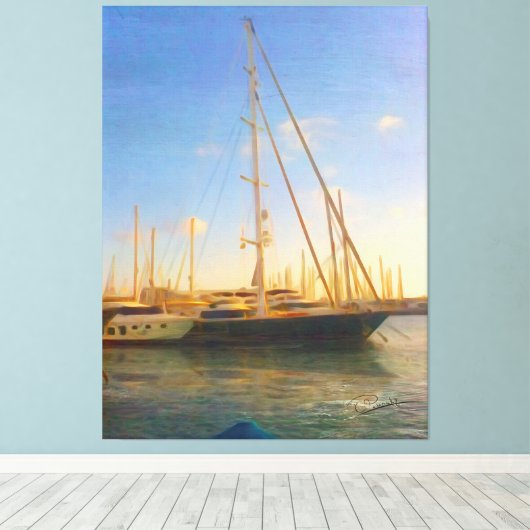 Zonder Zee op zonnige dag in de buurt van soa Canvas Afdruk (Insitu (Houten vloer))