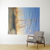 Zonder zeilen zonnige dag zee strand Israël Herzli Wandkleed (In Situ (horizontaal))