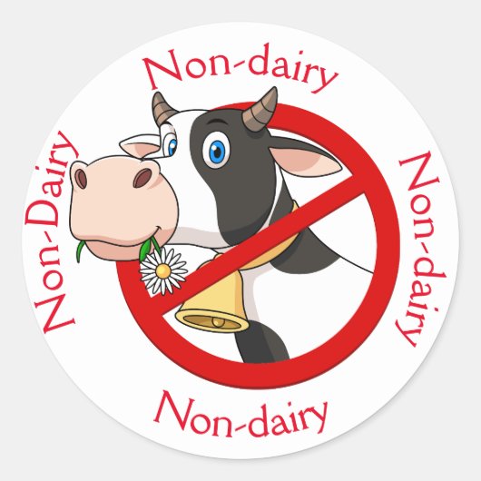 Zonder zuivel met koe-ronde sticker (Voorkant)