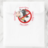 Zonder zuivel met koe-ronde sticker (Tas)
