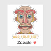 zonderlinge beige cartoon expressief gezicht sticker (Vel)