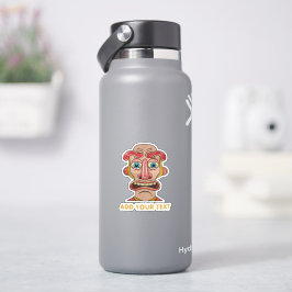 zonderlinge beige cartoon expressief gezicht sticker