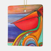 zonderlinge kerstbal 22 keramisch ornament (Links)